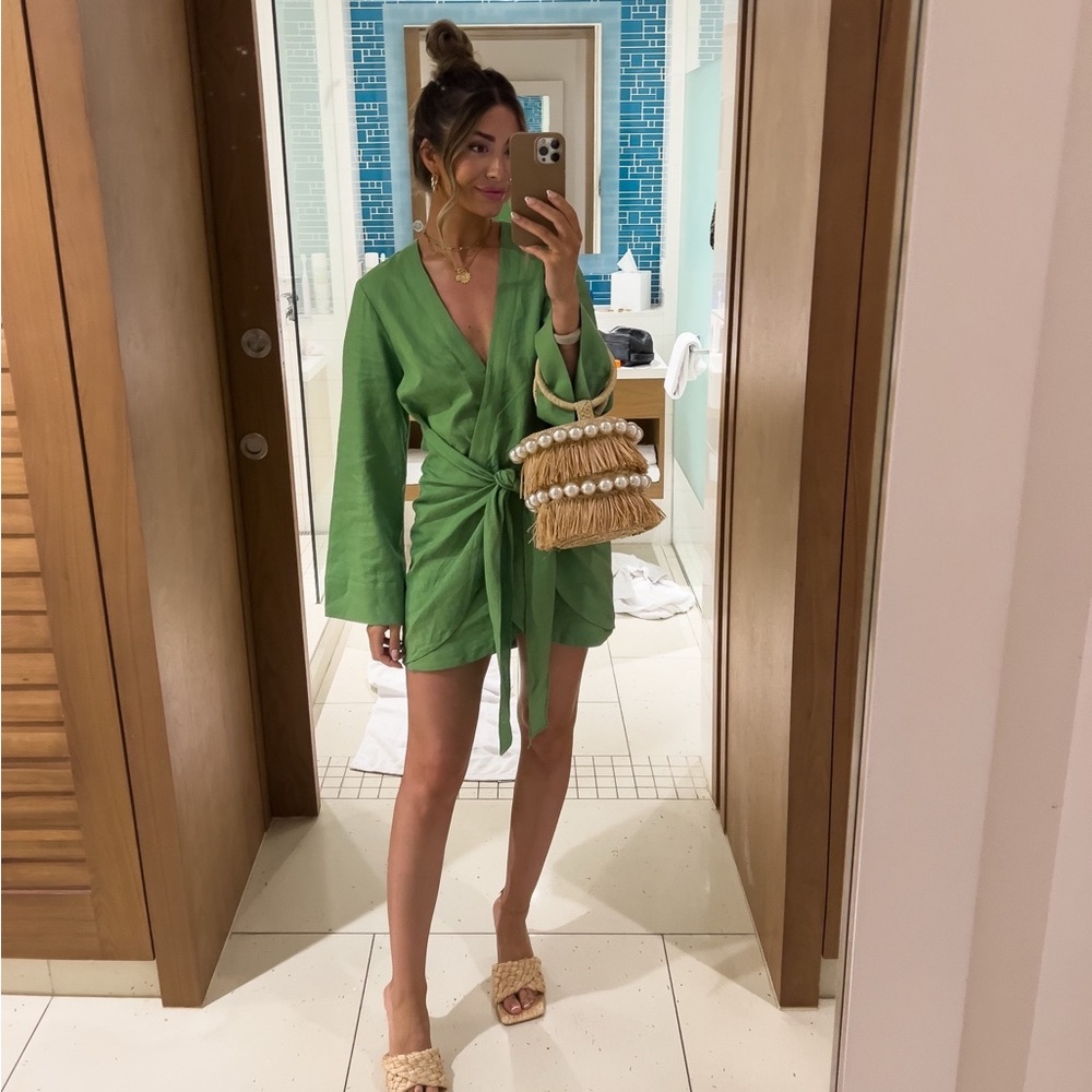 REVOLVE | L’Academie The Janeiro Mini Dress Green - Picture 2 of 14